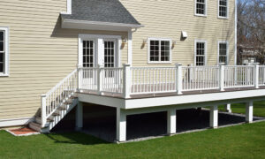 house exteriors with deck installed and stained clinton ma